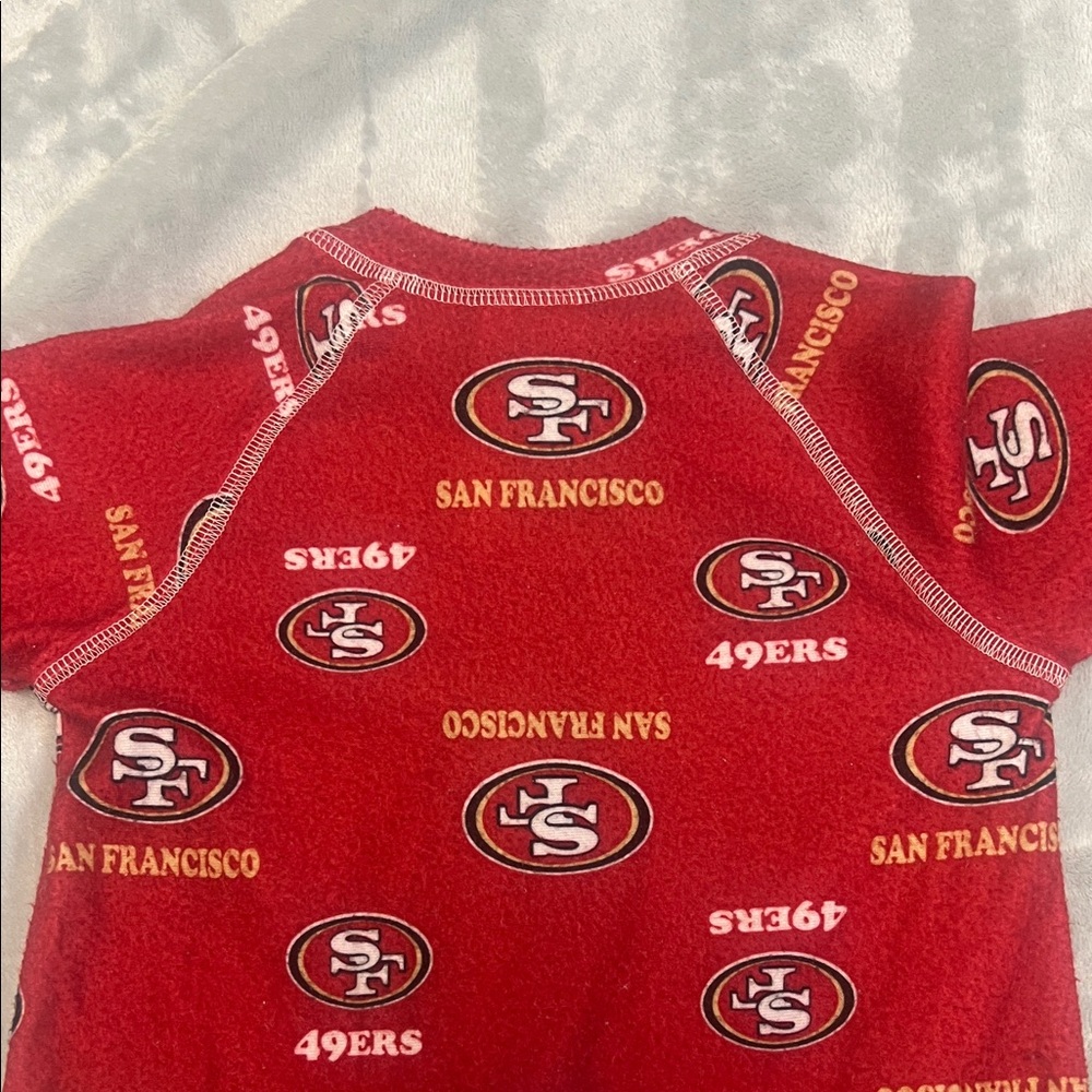San Francisco 49ers NFL Red Kids Footed Pajamas Size 6/9M Football Game Team - Picture 8 of 8